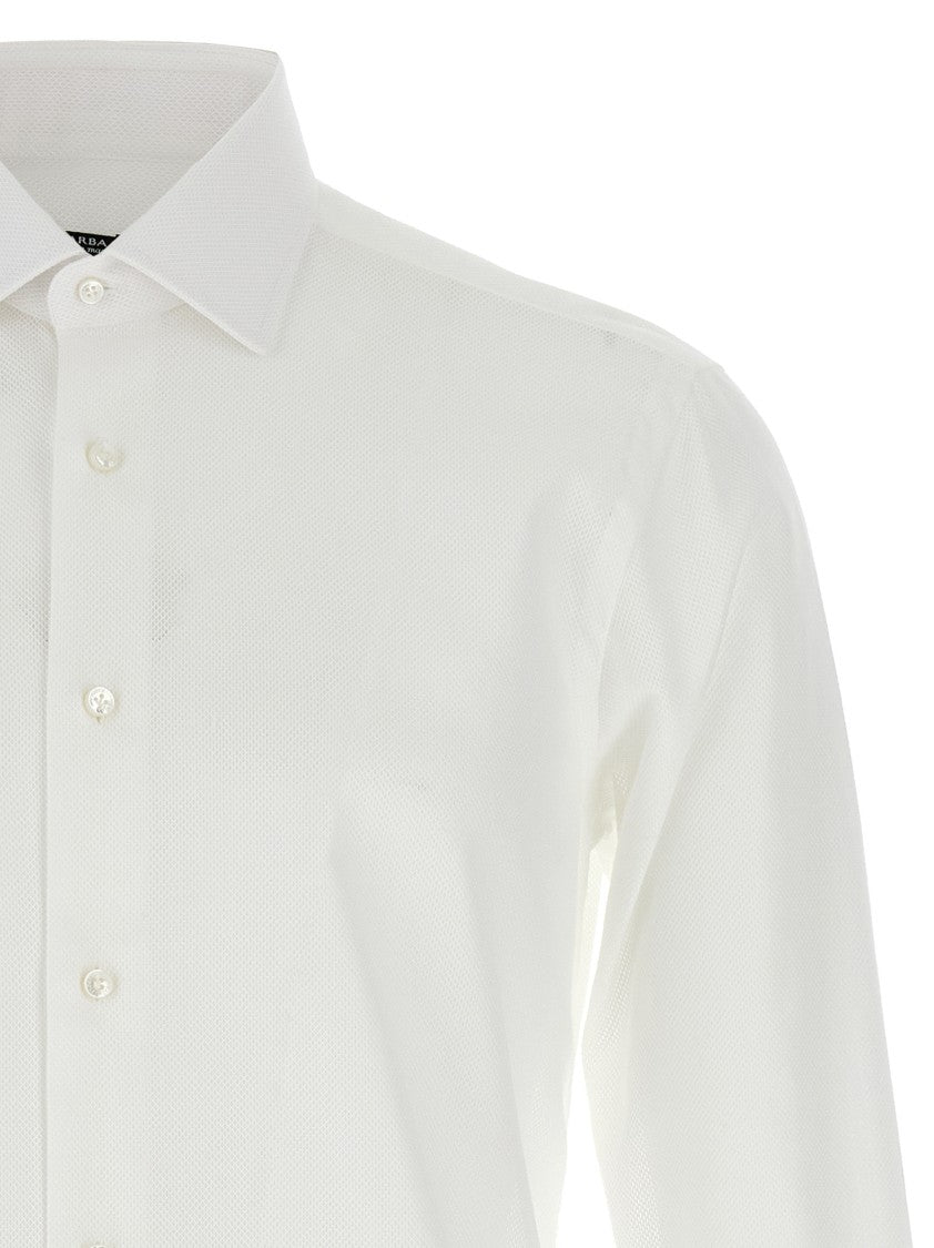 Barba Honeycomb Cotton Shirt
