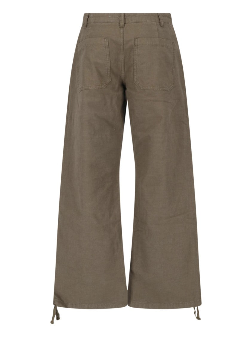 Jeanerica Green Nina Wide-Leg Cotton Pants
