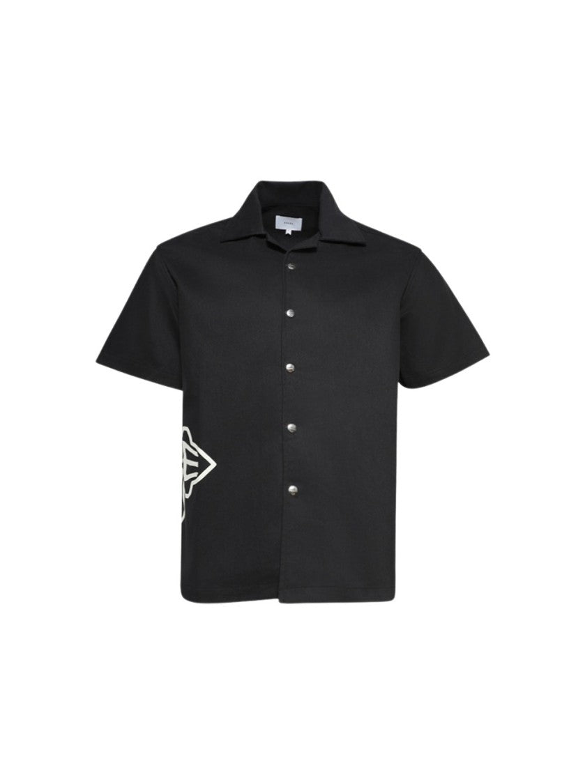 Rhude Cross Logo Snap Shirt Black