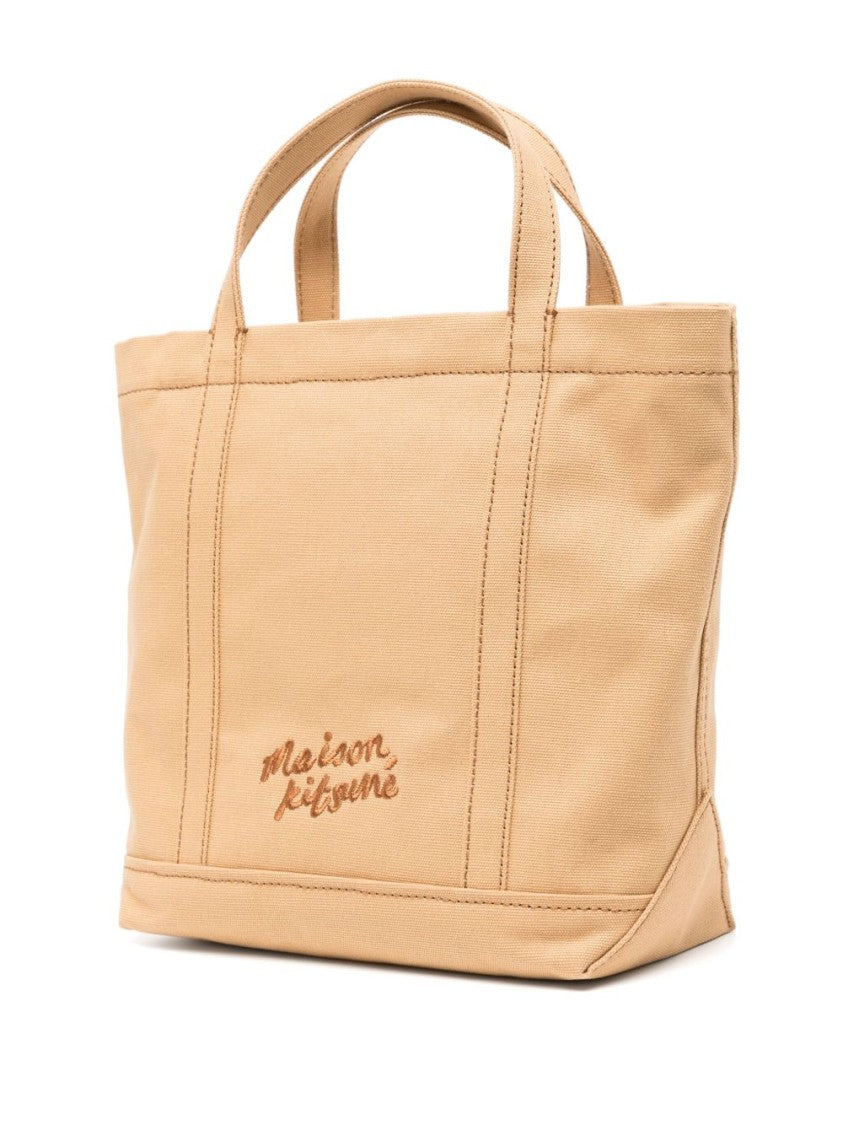 Maison Kitsuné Structured Cotton Tote Bag With Versatile Design