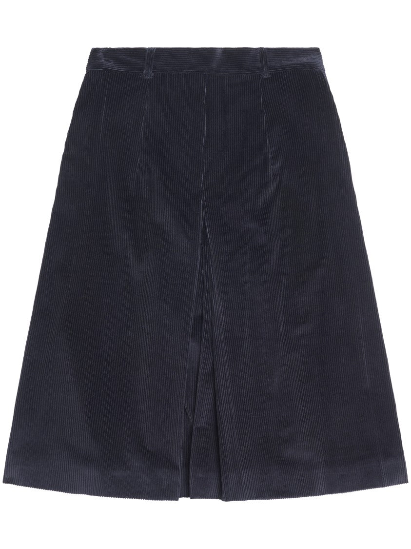 Max Mara Tailored Blue Cotton Shorts With Classic Silhouette