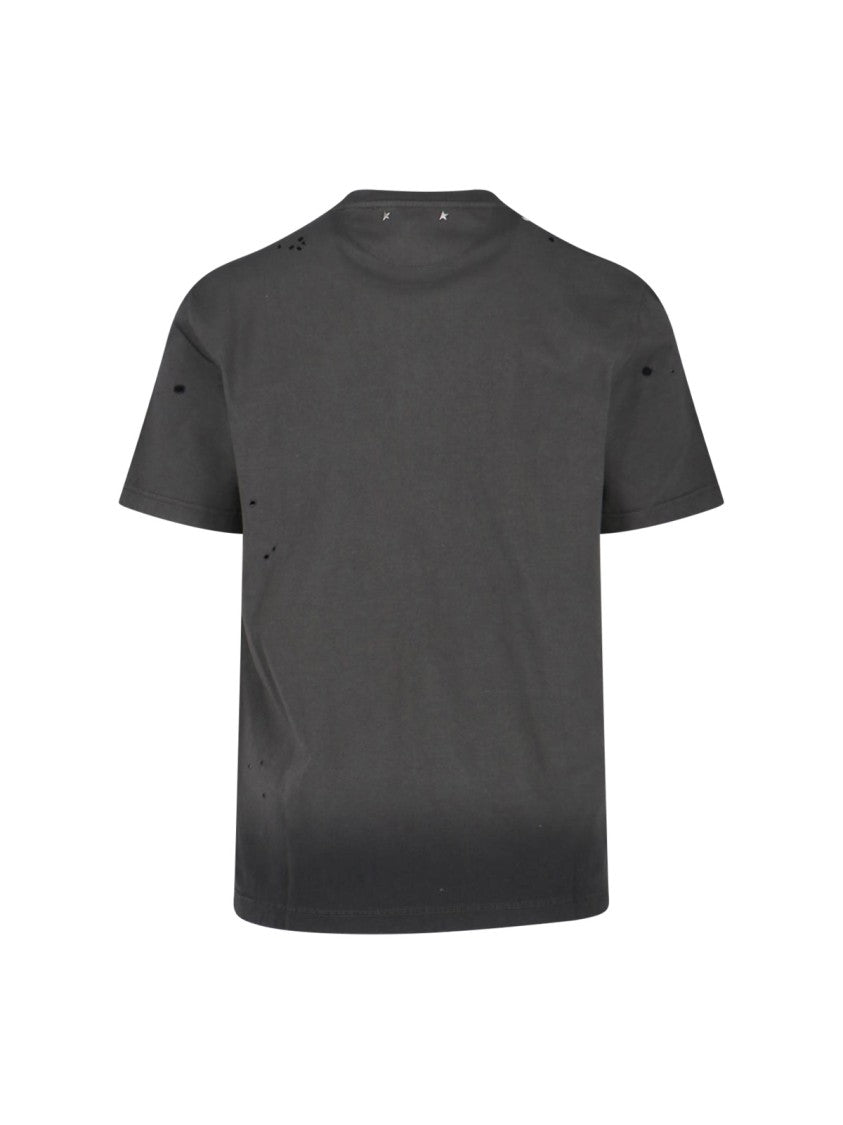 Golden Goose "Journey" T-Shirt In Grey Cotton