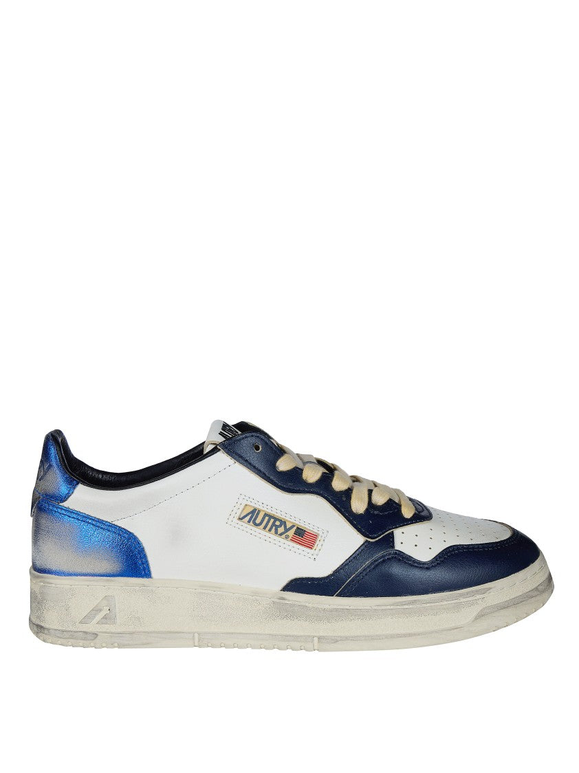 Autry White Navy Overlays Low-Top Sneakers