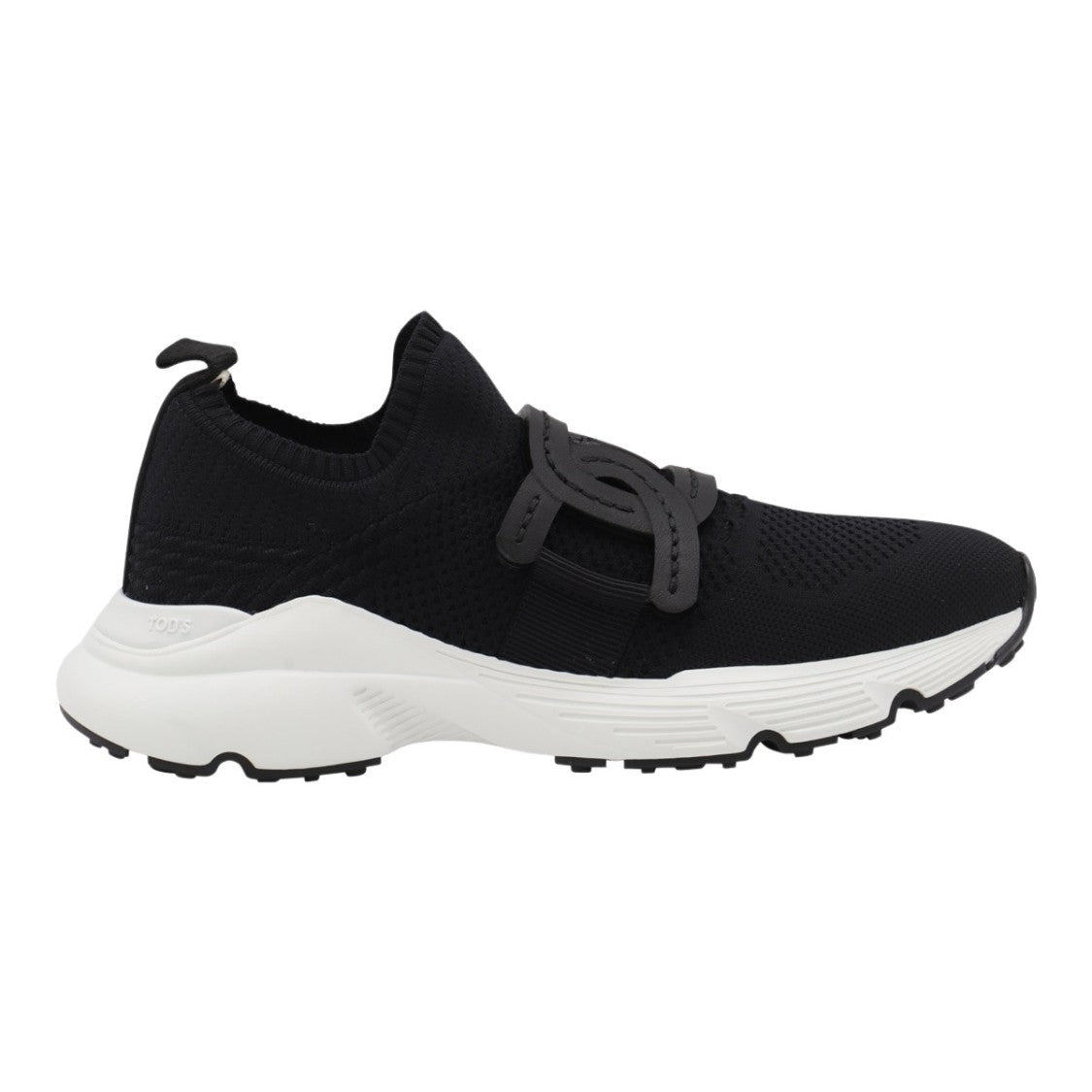 Tod's Black Knit Sneakers With Textured Pattern