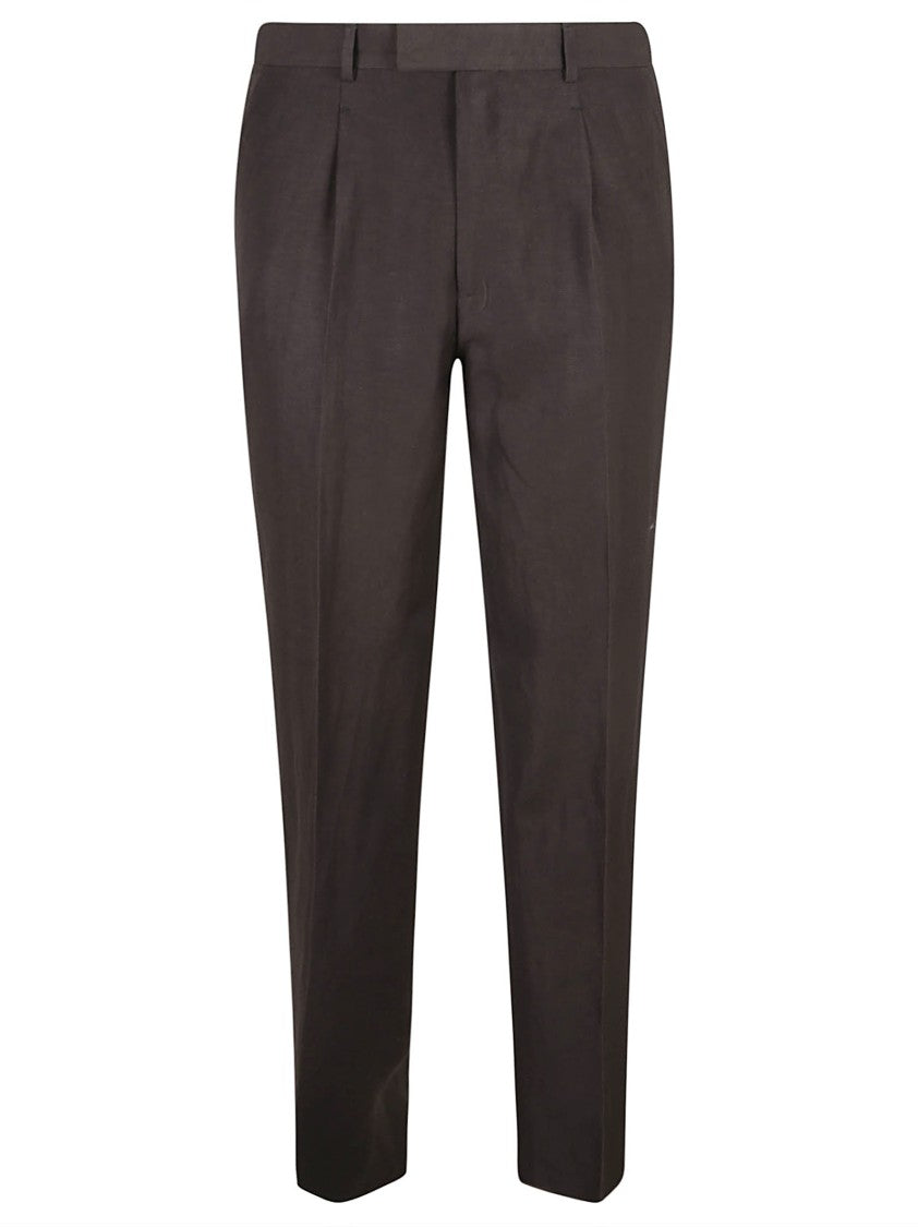 Zegna Tailored Brown Trousers With Subtle Pleats
