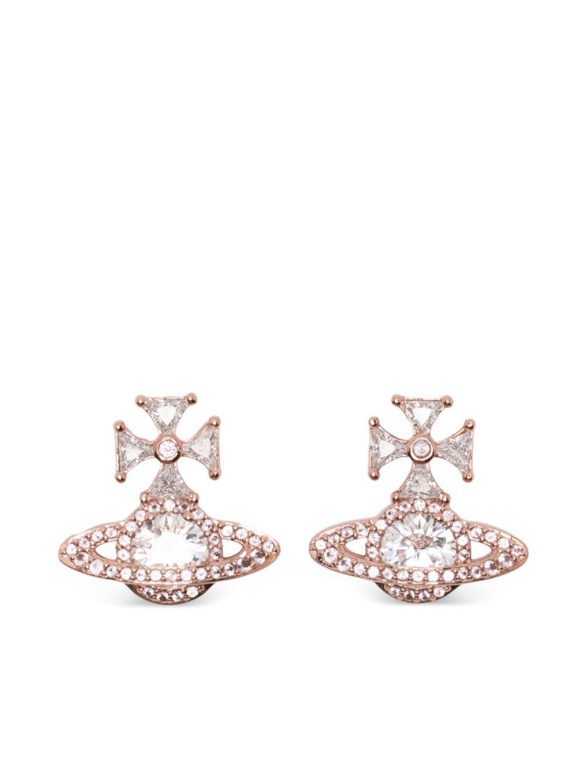 Vivienne Westwood Rose Gold Orb Pendant Earrings