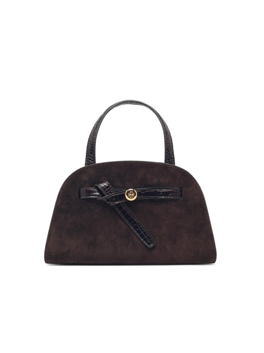 Tory Burch Romy Small Suede Top Case Bag - Brown