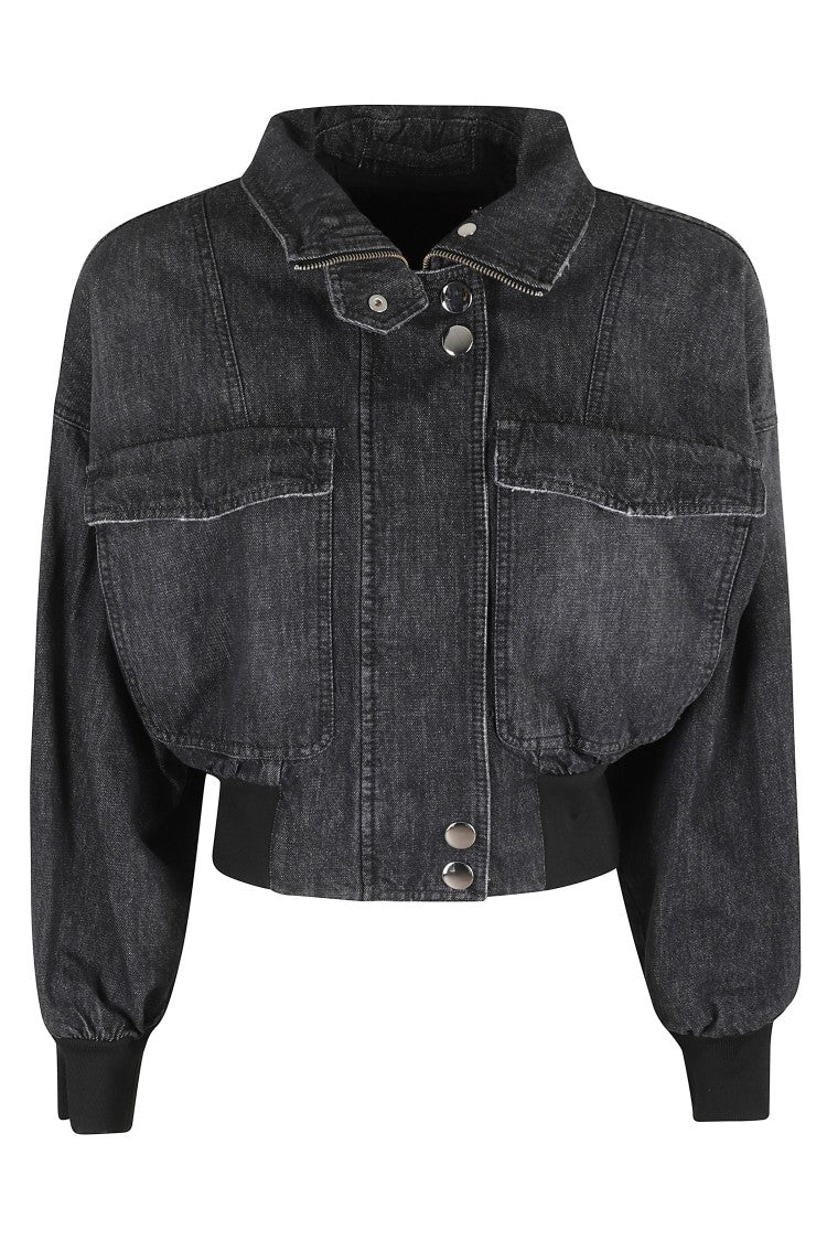 Stella Maxwell X Marella Cropped Denim Jacket With Raised Collar