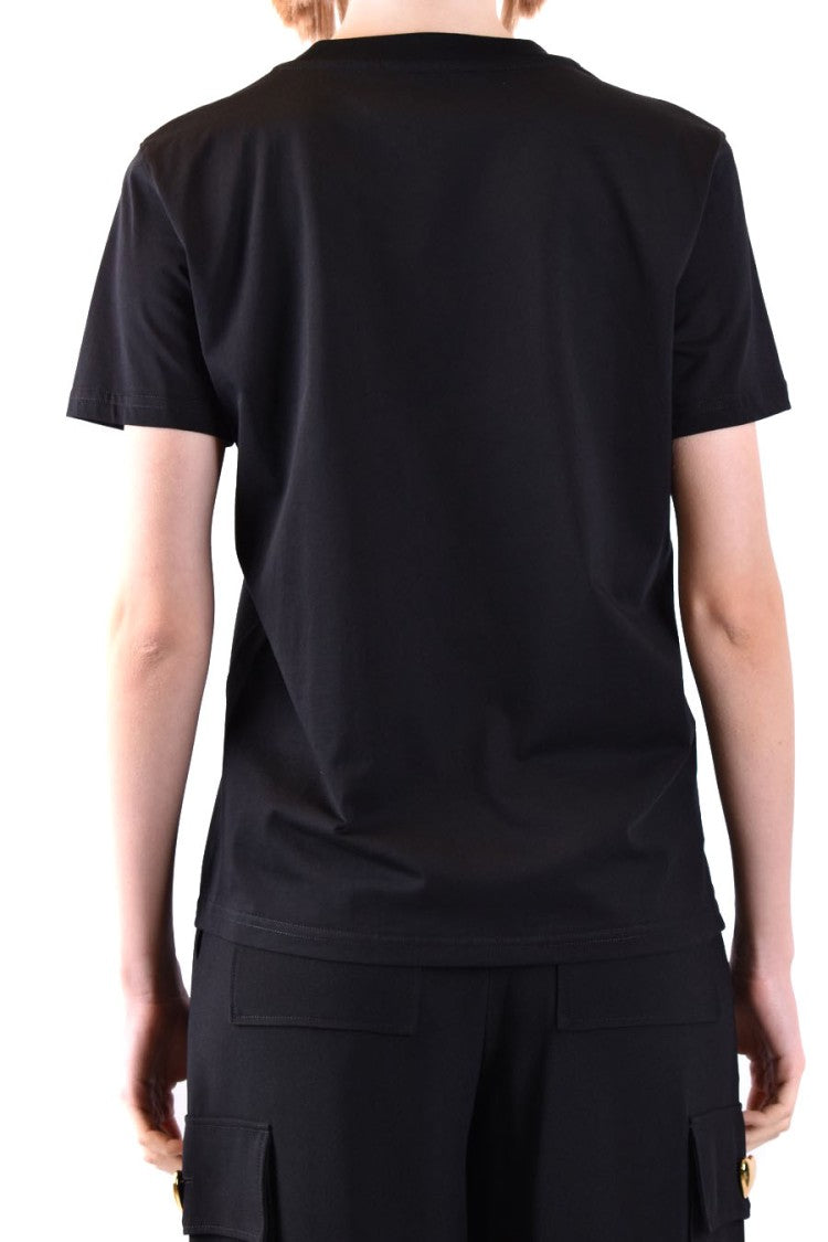 Moschino Short-Sleeve Black T-Shirt Bold Gold Lettering