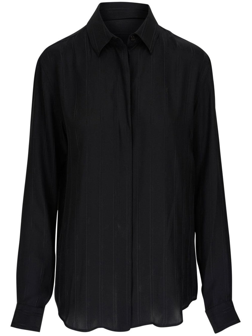 Saint Laurent Black Organic Silk Shirt