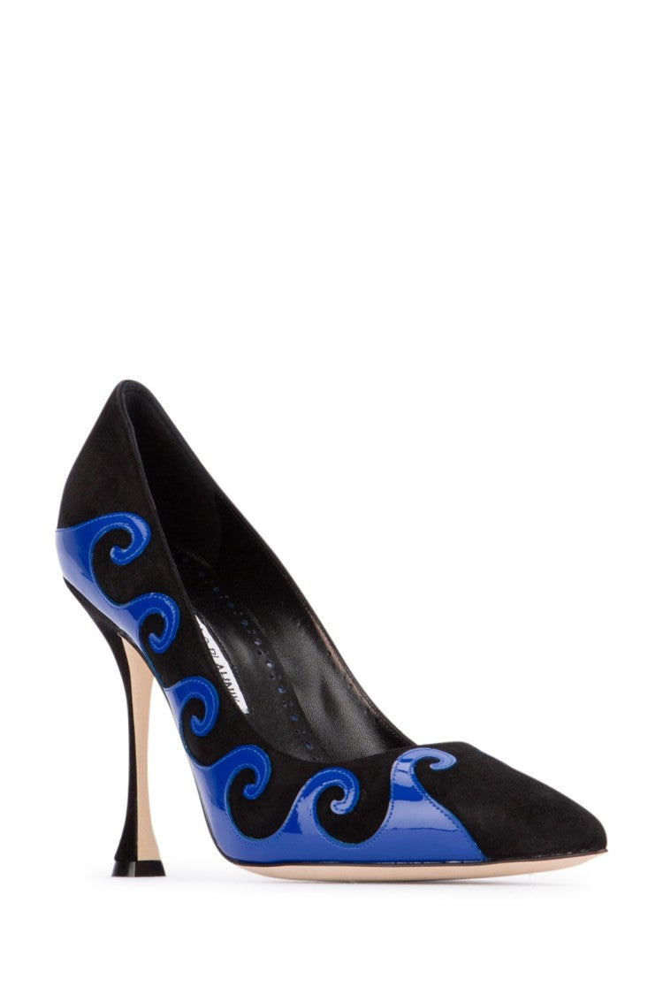 Manolo Blahnik Pointed Toe High-Heeled Pumps With Wave Pattern
