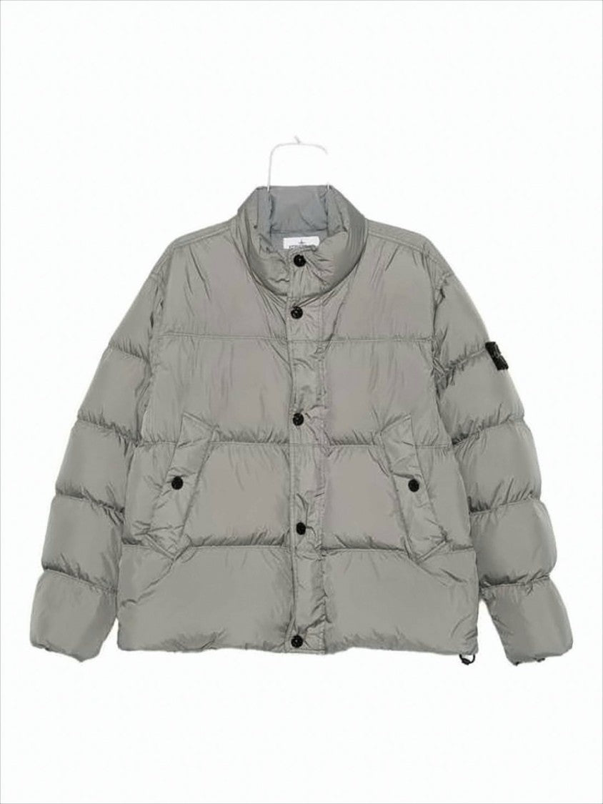Stone Island Boxy Cropped Padded Jacket With Horizontal Quilting
