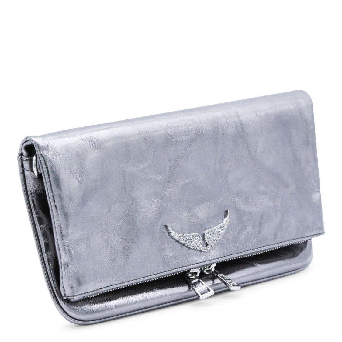 Zadig & Voltaire Silver Leather Rock Vintage Metal Shoulder Bag