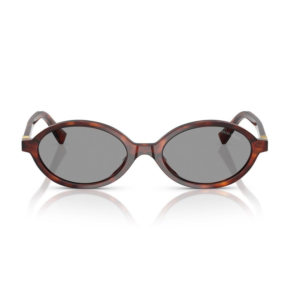 Miu Miu 0Mu 04Zs Oval Mahogany Havana Acetate Sunglasses
