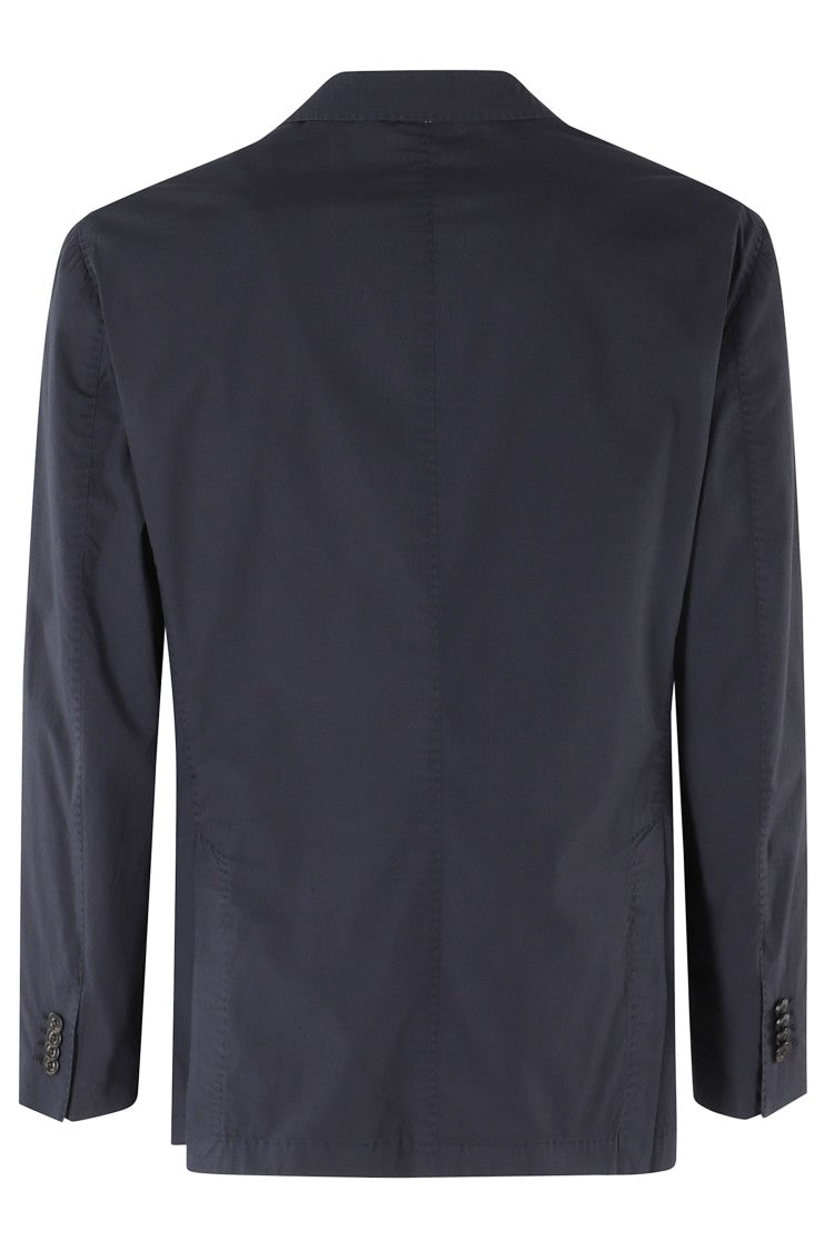 Boglioli Blue Single-Breasted Two-Button Stretch Cotton Blazer