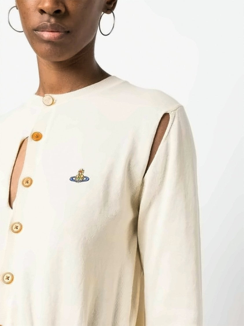 Vivienne Westwood Ribbed Texture Cropped Cardigan With Button-Down Front