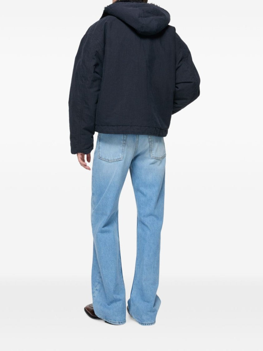 Acne Studios Boxy Cropped Zip-Front Plush-Lined Jacket