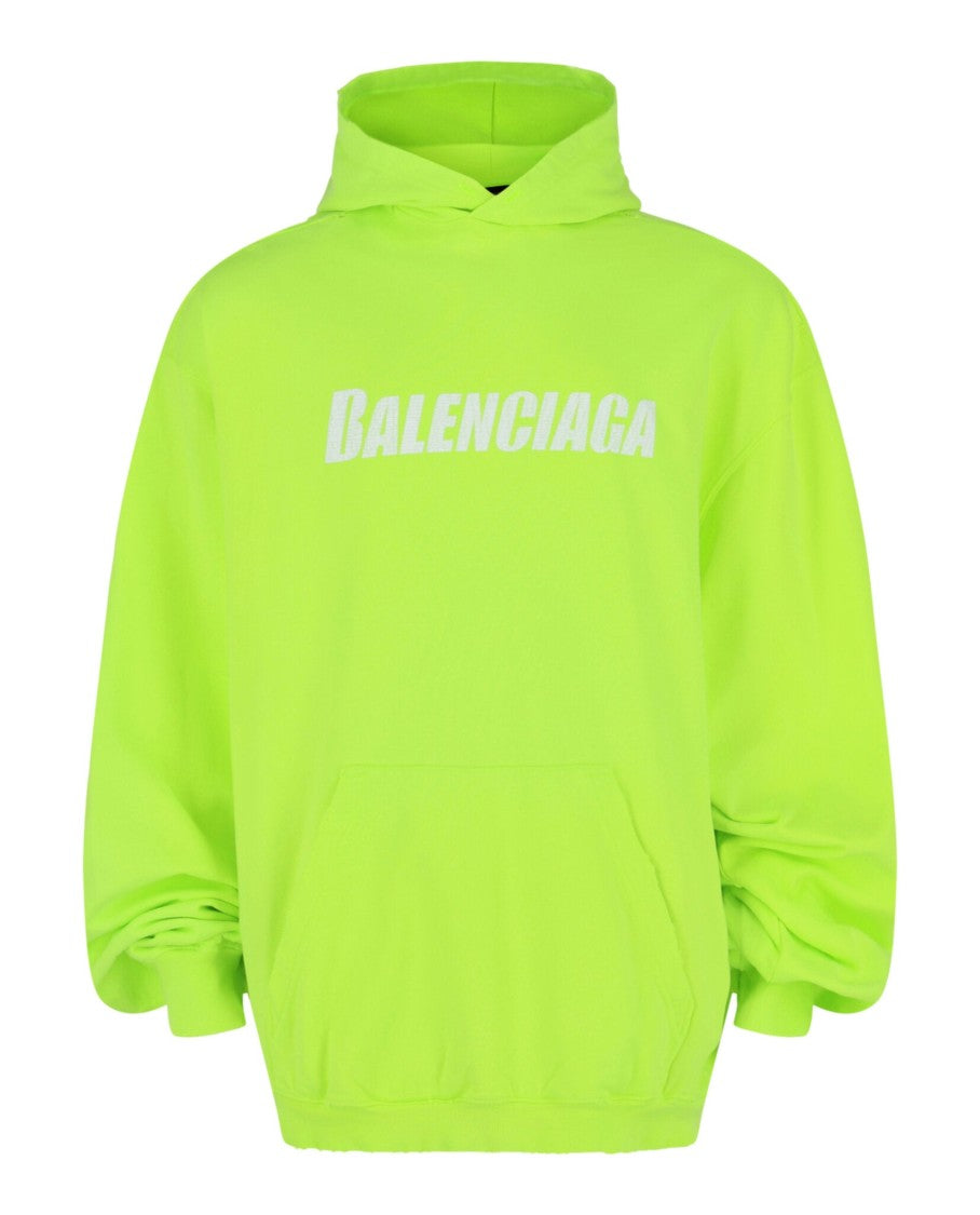 Balenciaga Caps Destroyed Graphic Print Hoodie