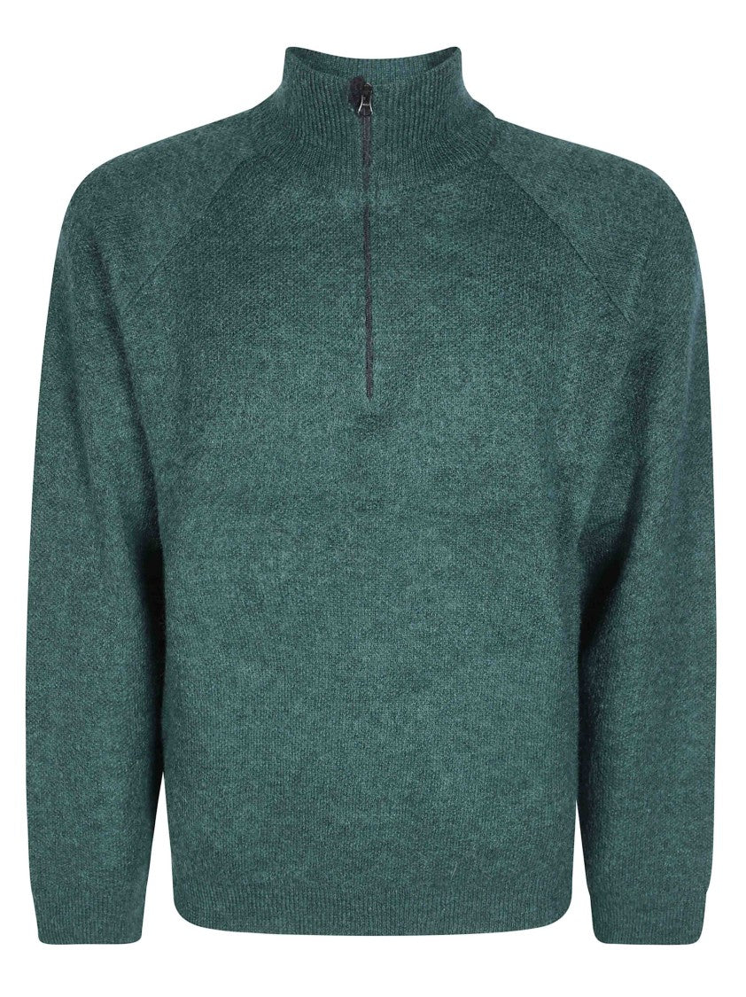Hiking Patrol Essence High Collar Zipper Mohair-Blend Top