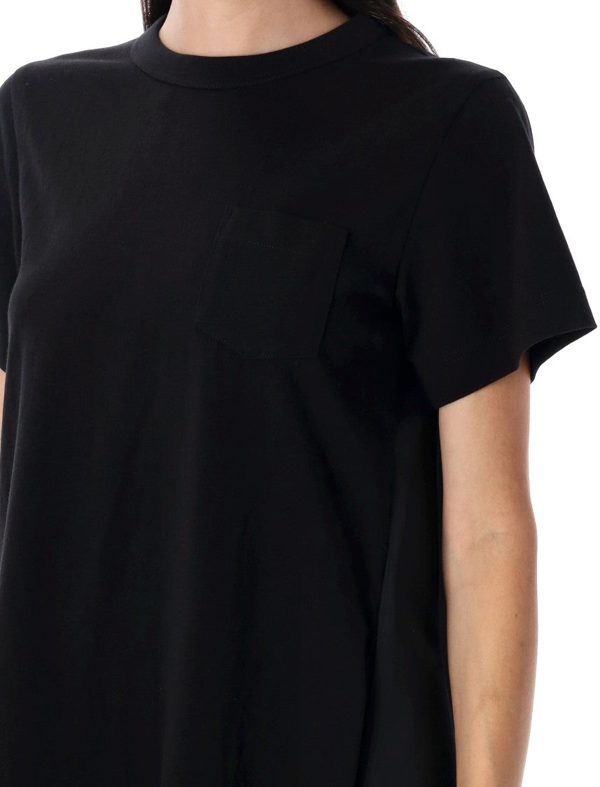 Sacai Ruffled Hem T-Shirt Dress With Relaxed Silhouette