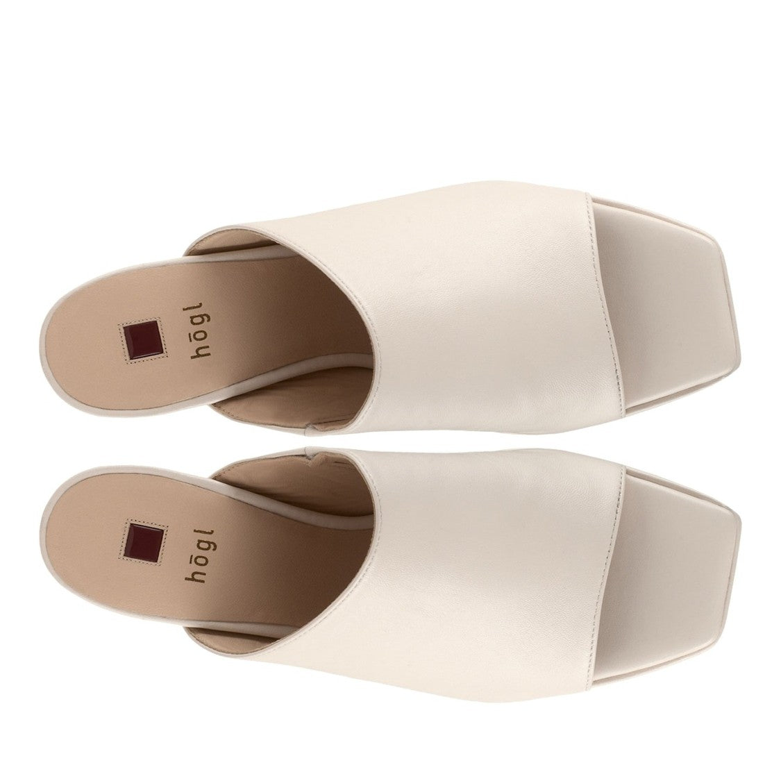Högl White Carey High Block Heel Platform Leather Sandals