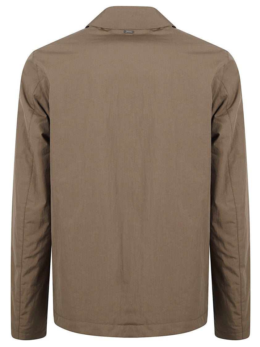 Herno Parachute Canvas Shirt Jacket With Padded Wadding