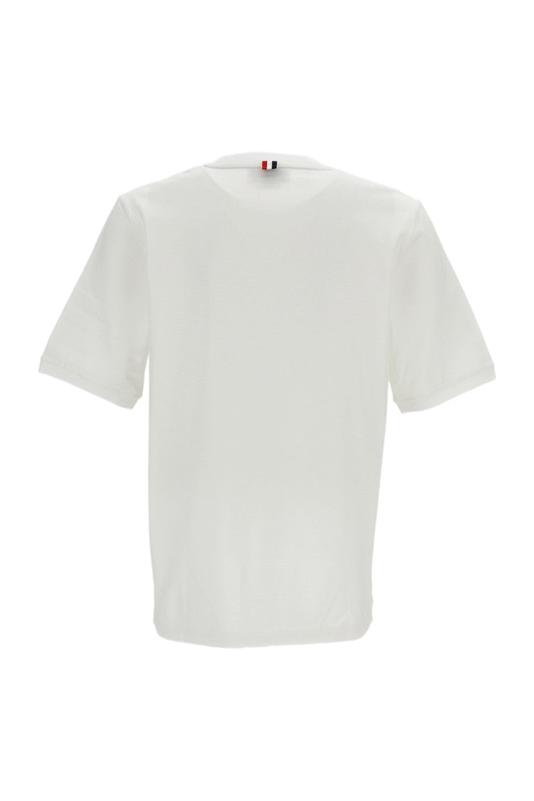 Thom Browne Ottoman Stitch 4-Bar T-Shirt With Grosgrain Details