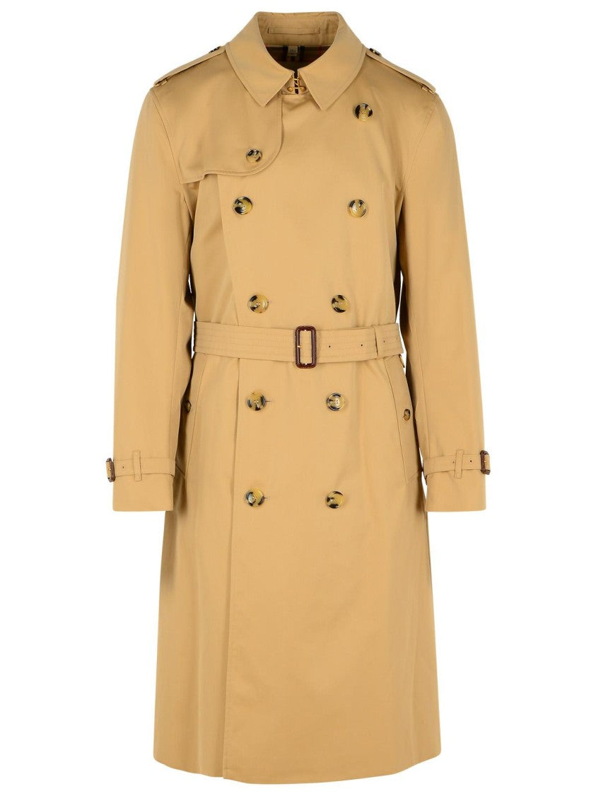 Burberry Long 'Kensington' Beige Cotton Trench Coat