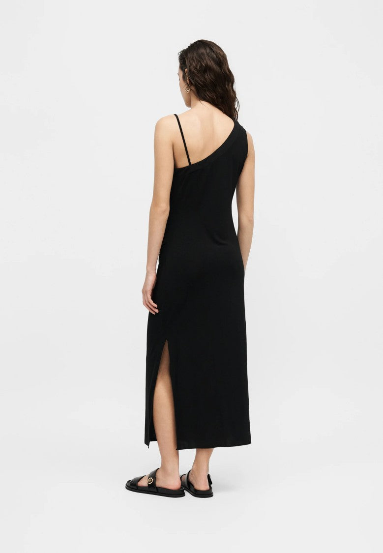 Max Mara Asymmetrical One-Shoulder Midi Dress With Ruching