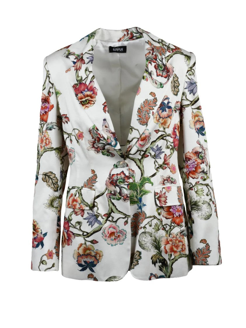Ella Lago Di Como Multicolor Viscose Satin Jacket