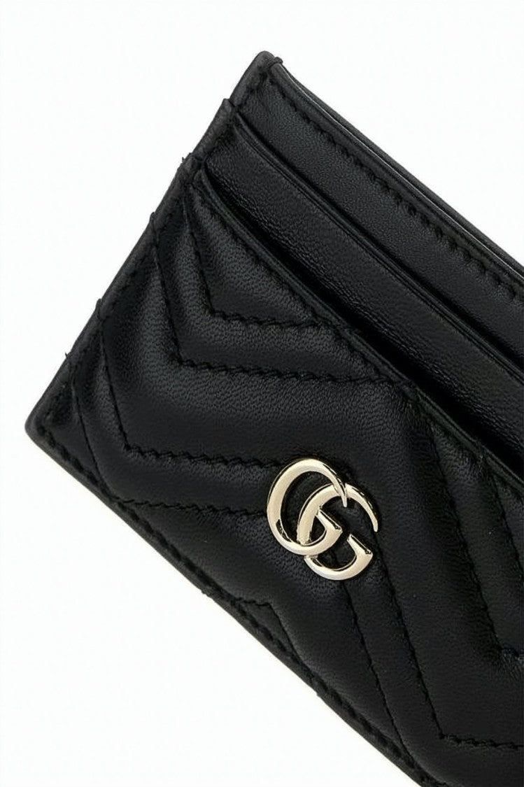 Gucci Quilted Leather Gg Marmont Card Wallet