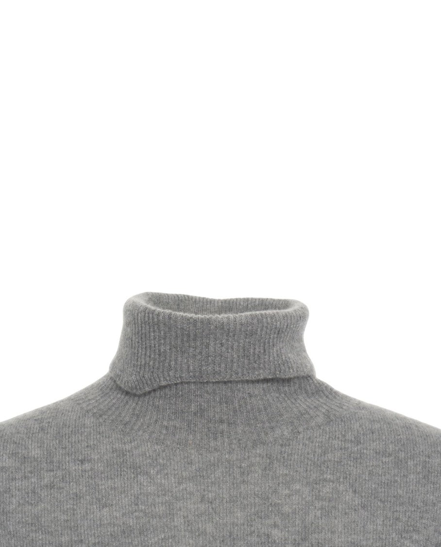 Mvm Oversized Turtleneck Sweater With Asymmetric Hem