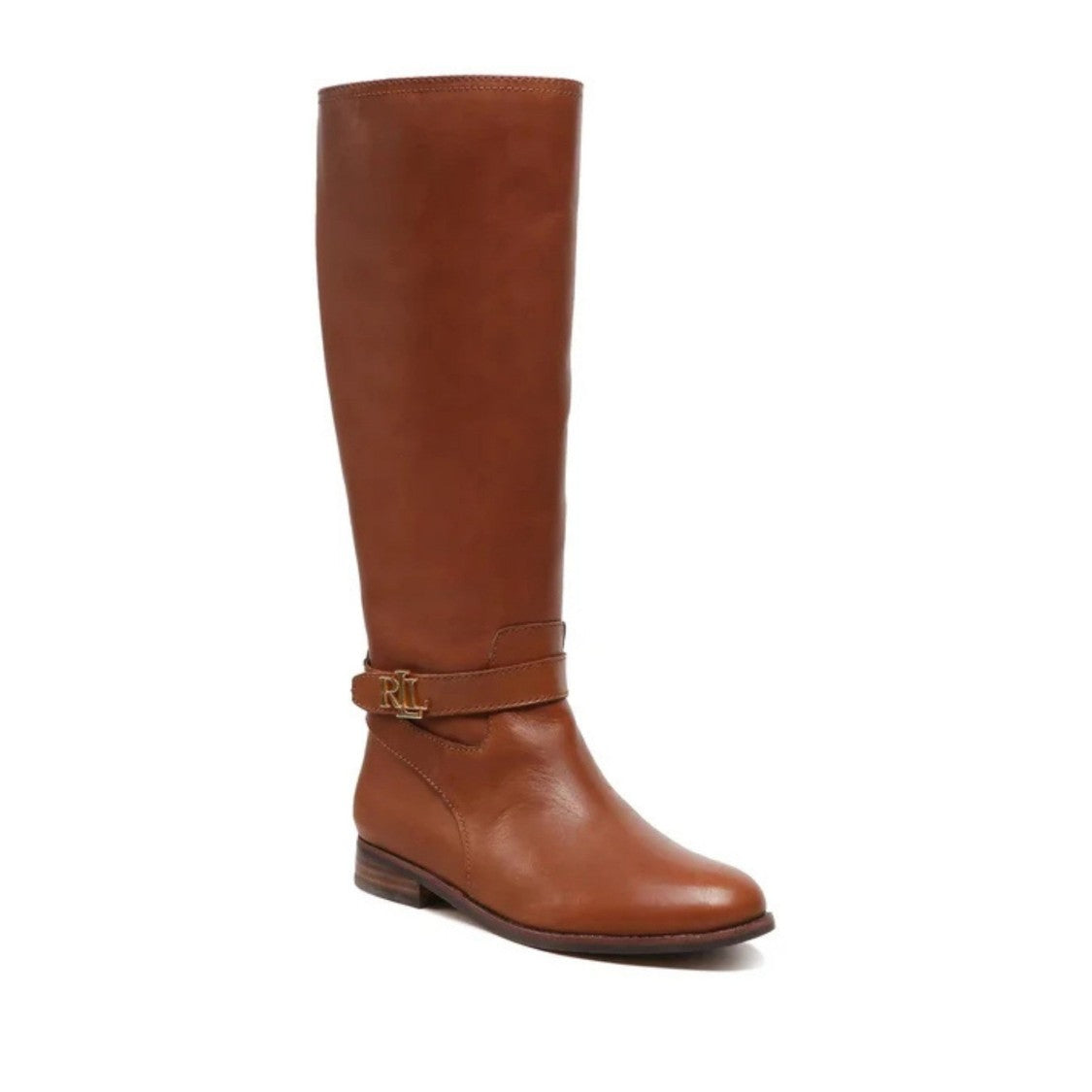 Lauren Ralph Lauren Beige Brittaney Leather Ankle Buckle Boots