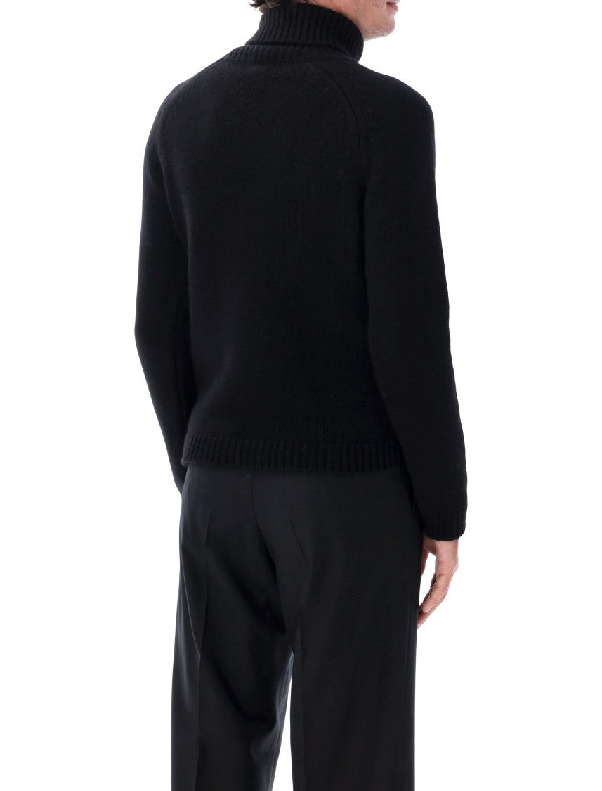 Tom Ford High Neck Knit Sweater With Ribbed Detailing