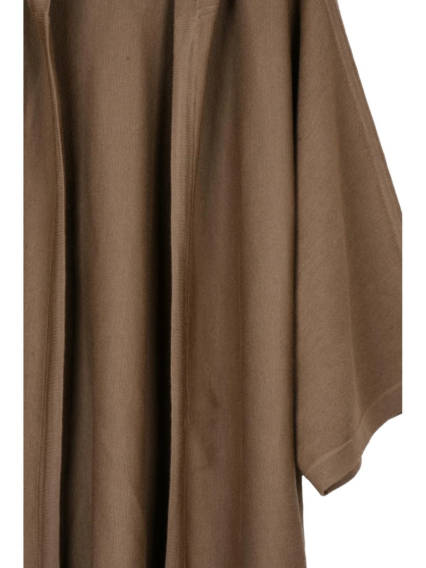 Max Mara Taupe Virgin Wool Open Cardigan