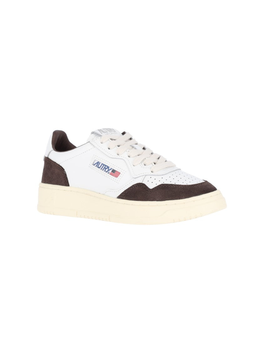 Autry White Medalist Leather Suede Sneakers