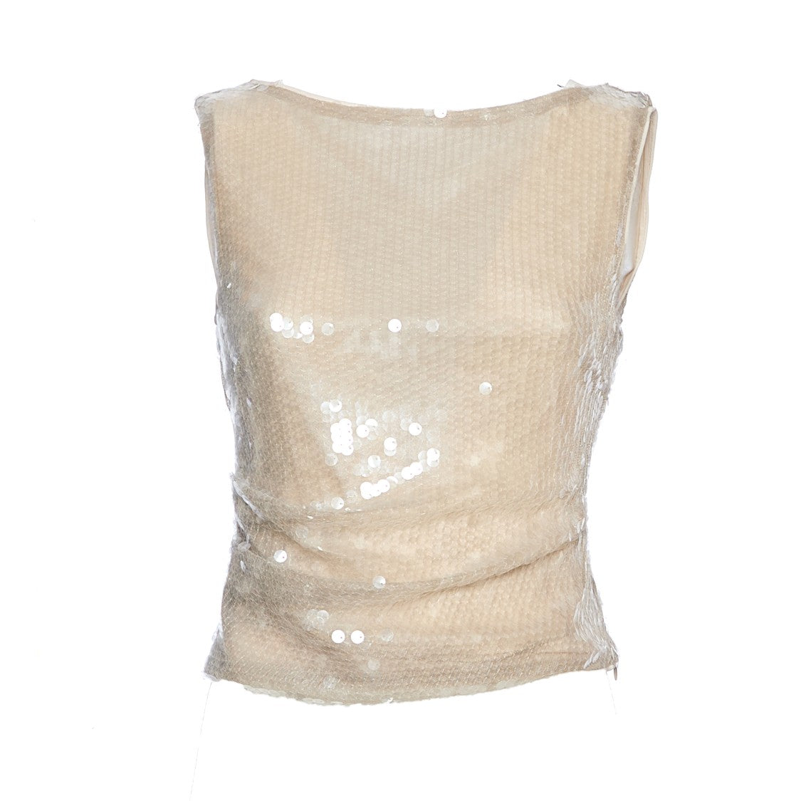 Staud Sleeveless Draped Top With Boat Neckline