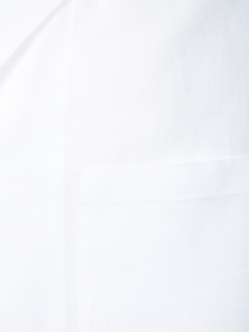 Dolce & Gabbana Refined White Linen Shirt With Classic Collar