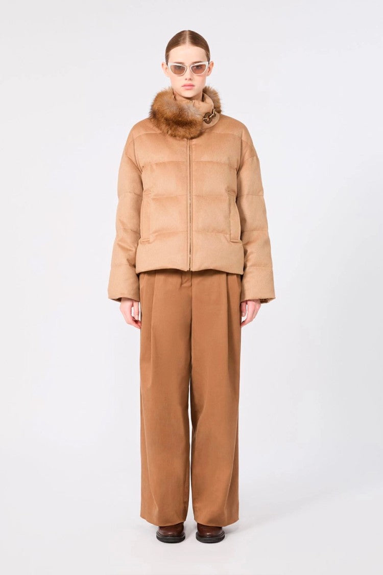 Max Mara Camel Mtcmora Stand-Collar Camel Puffer Jacket