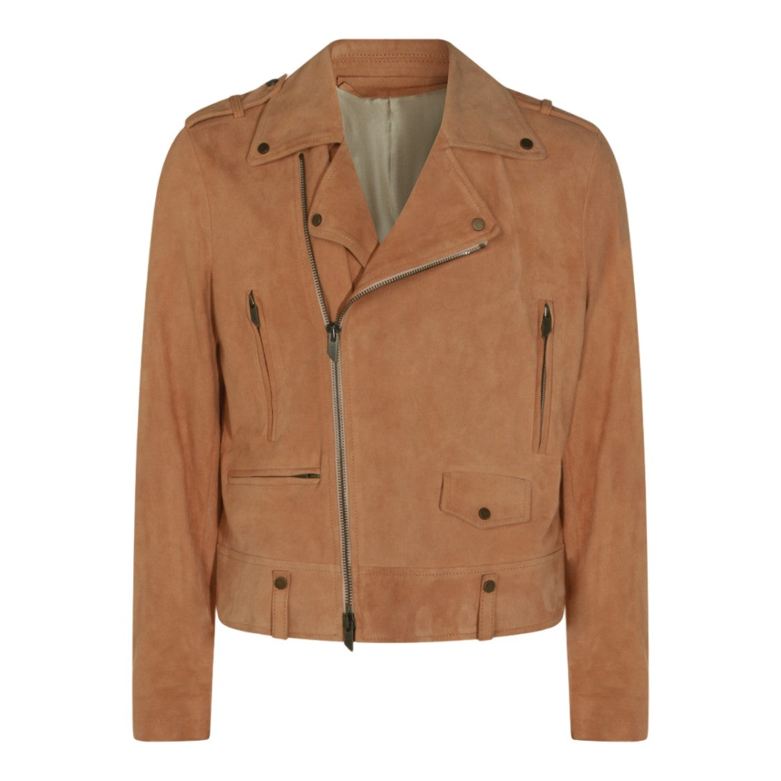 Salvatore Santoro Asymmetrical Zippered Suede Jacket With Biker Influences