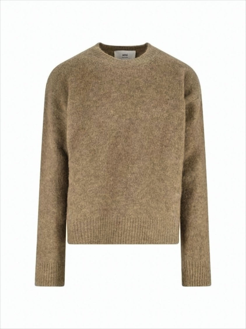 Ami Paris Cozy Sweater With Cropped Hem