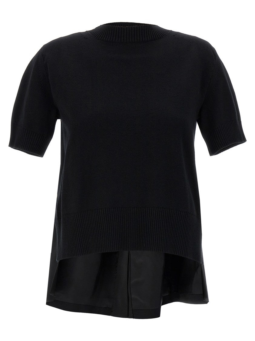 Sacai Asymmetrical Patchwork Sweater With Contrasting Back Panels