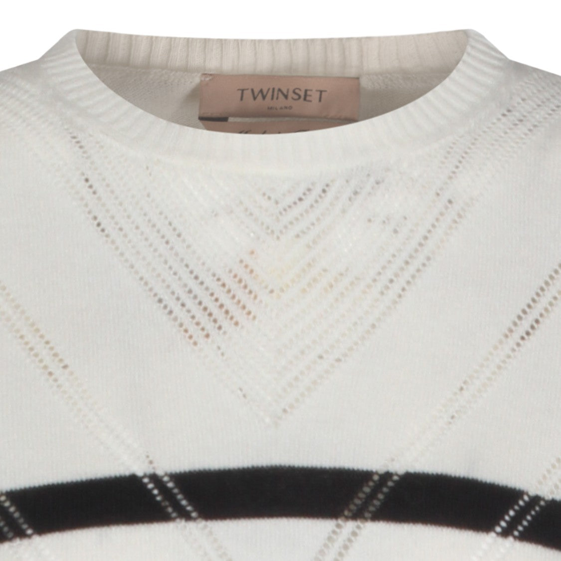 Twin-Set Lightweight Knit Sweater With Chevron Stripes