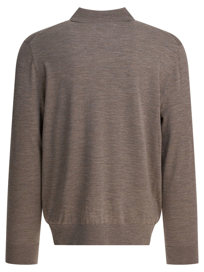 Vince Merino Wool And Cashmere Long-Sleeved Polo Shirt