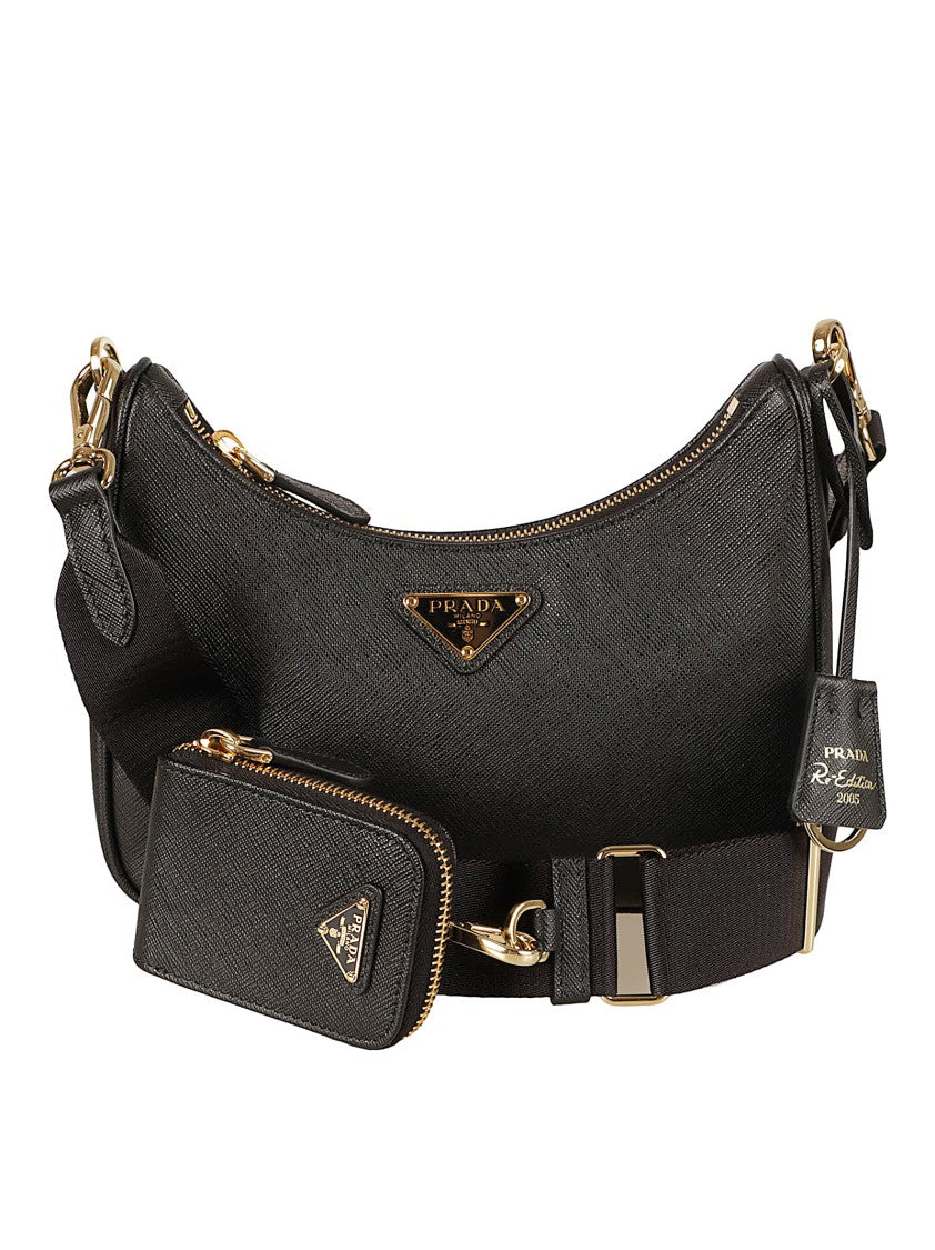 Prada Black Calfskin Bag With Removable Pouch