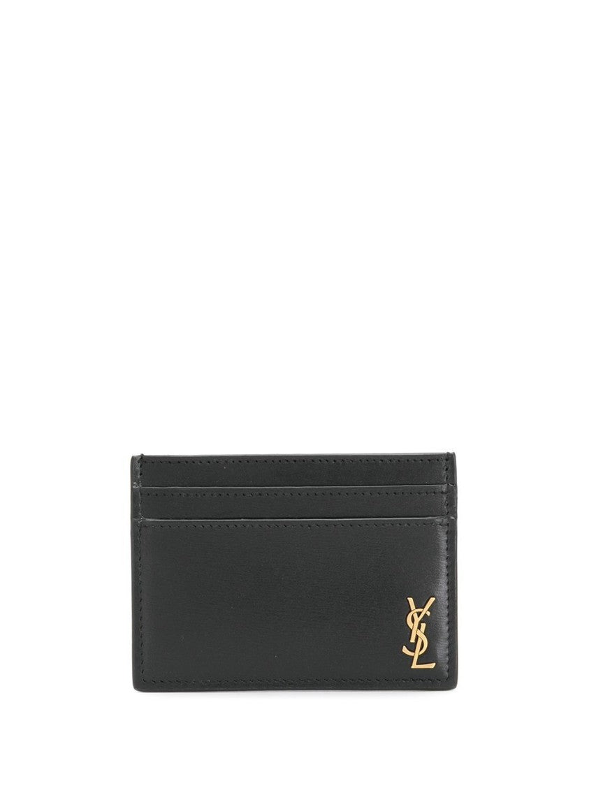 Saint Laurent Smooth Black Leather Cardholder