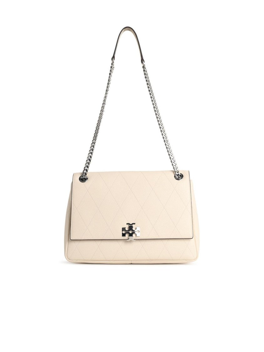 Tory Burch Medium 'Charlie Matelassé' Shoulder Bag In Cream Leather