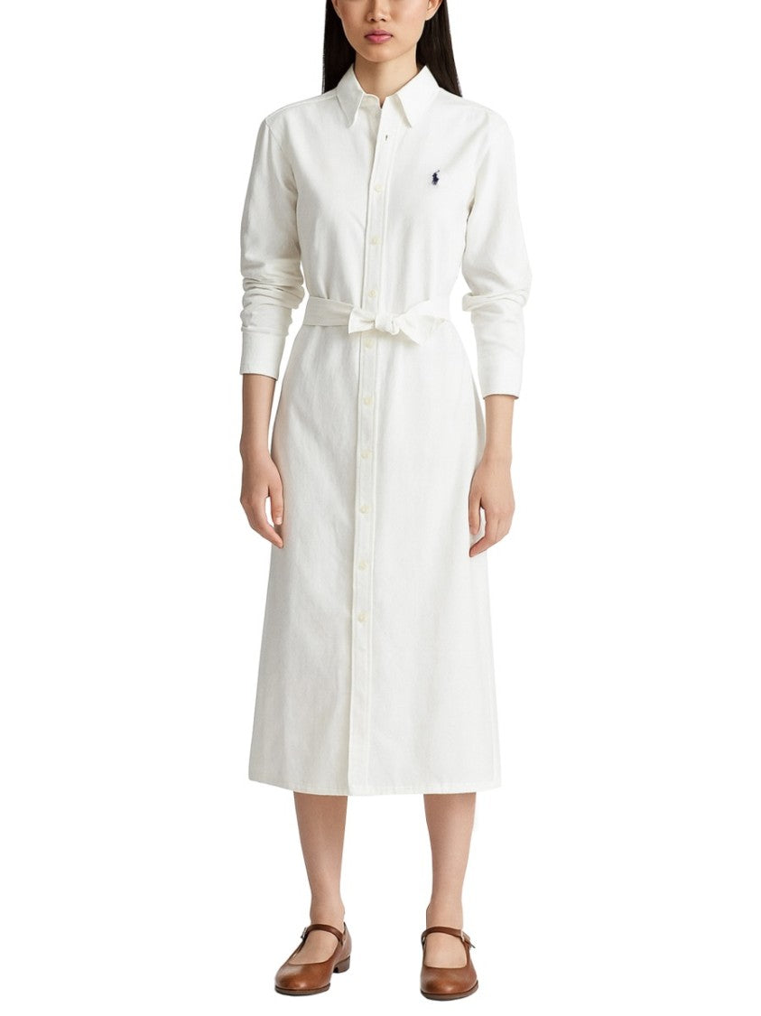 Polo Ralph Lauren Neutrals Long Self-Tie Belt Day Dress