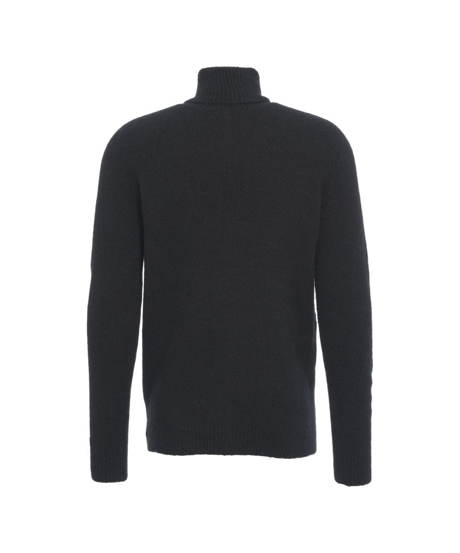 Roberto Collina High Collar Knit Sweater With Ribbed Cuffs