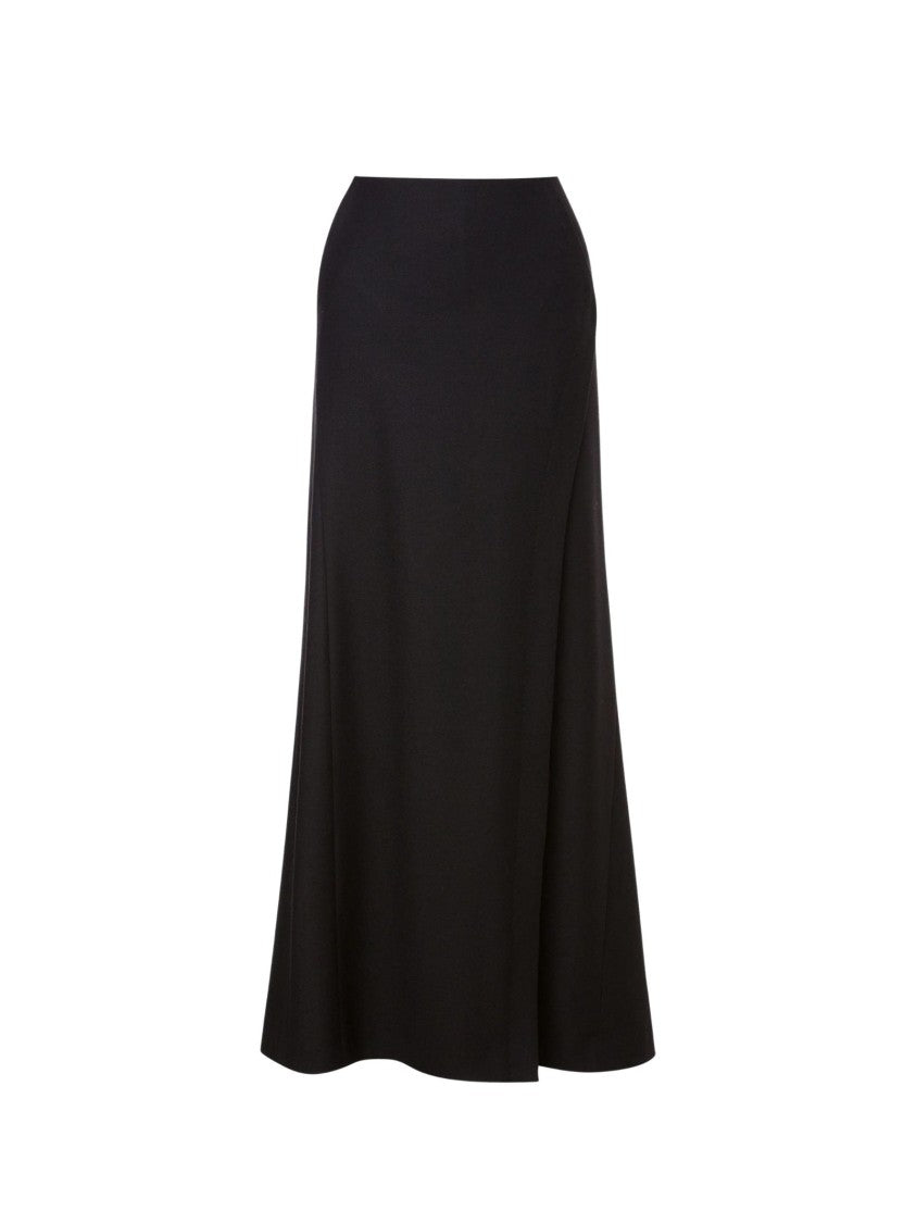Alberta Ferretti Long Stretch Flannel Skirt With Flared Silhouette